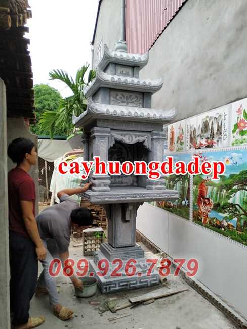 Mẫu trang thờ đá ngoài trời có mái che đẹp bán Kiên Giang